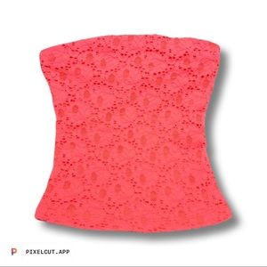 SOLD✨EUC silence + noise Neon Orange Lace Tube Top